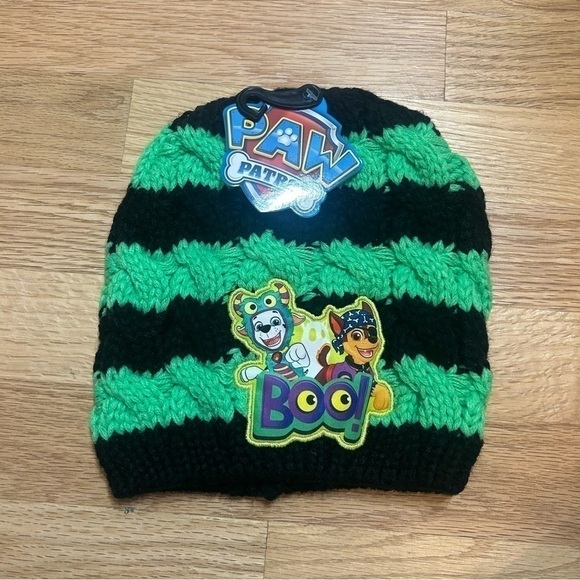 Paw Patrol Halloween Knit Hat NEW Green Black Costume Boo Chase Marshall - Picture 2 of 3